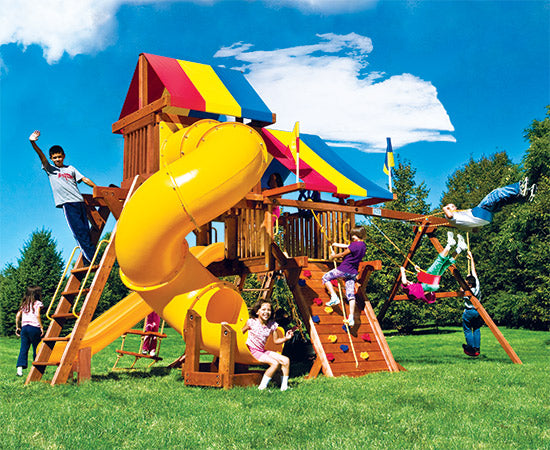 Rainbow Castle Pkg V with 360 Spiral Slide Loaded (19J)
